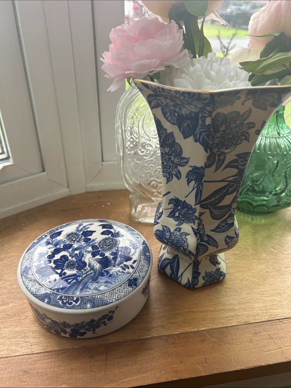 Rare Vintage Formalities Baum Bros. Tiffany & Co. Peony" Blue/ White Porcelain